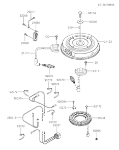 Electric Equipment Diagram and Parts List for FR691V-HS05  Cub Cadet Lawn Tractor